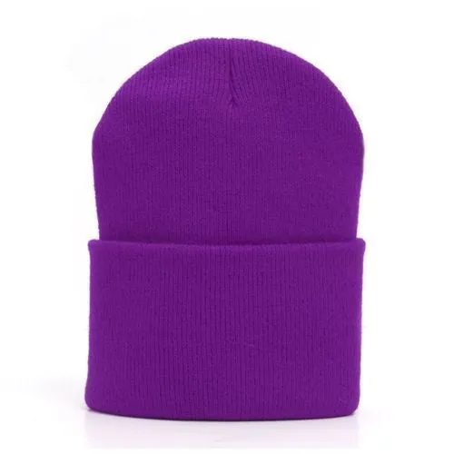 Wholesale First Quality Plain Ski Hat w/Roll Cuff Long Beanie, H8002