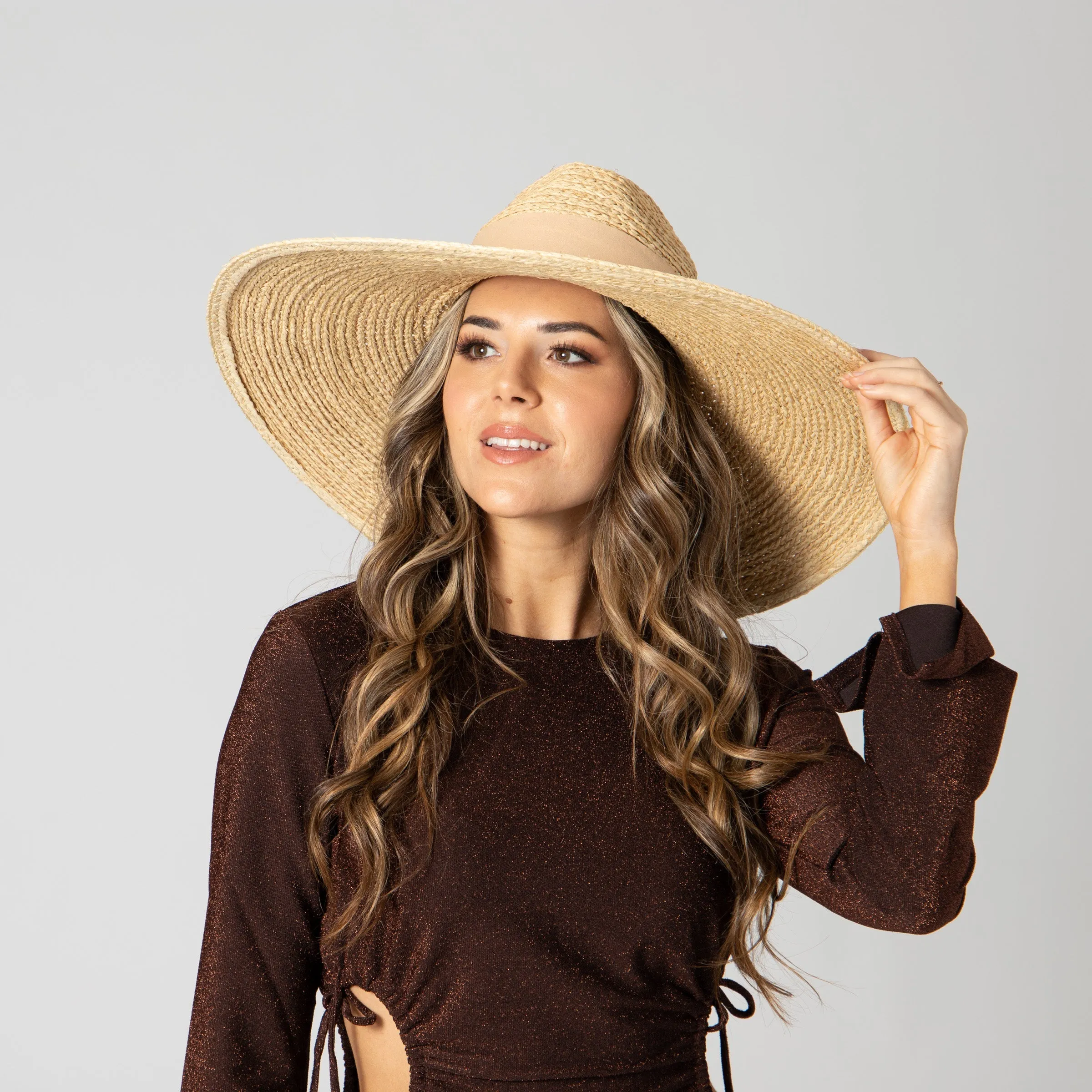 Women's Raffa Braid Wide Brim Fedora With Suede Band